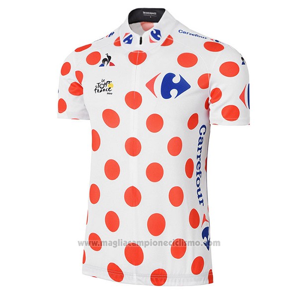 2017 Abbigliamento Ciclismo Tour de France Bianco e Rosso Manica Corta e Salopette